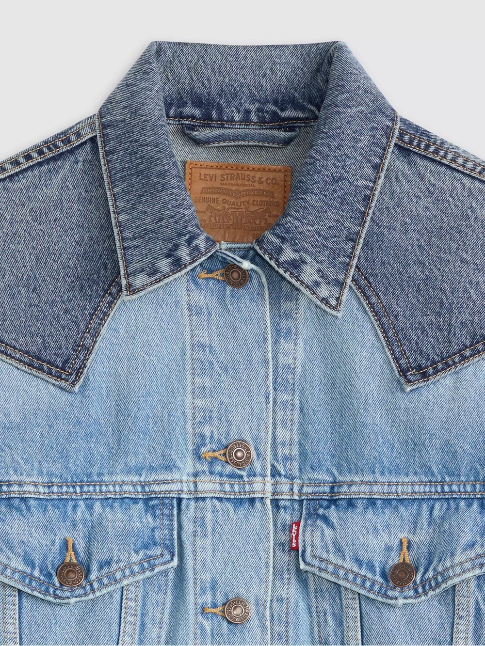 Levi’s ‘90s Western Pieced Trucker Jacket
Color: Free Range – Medium Wash - Picture 2 of 13